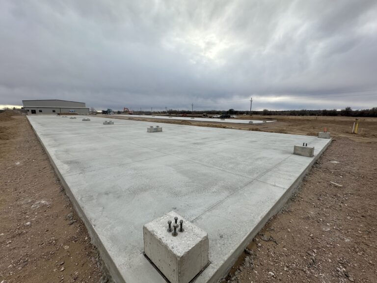 Large Commercial Foundation Slab With Anchor Bolts
